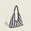 Niche Slack Canvas Striped Bag – Stilvolle Vintage-Achseltasche, ideal für Studenten und Pendler, große Tragetasche, Schultertasche