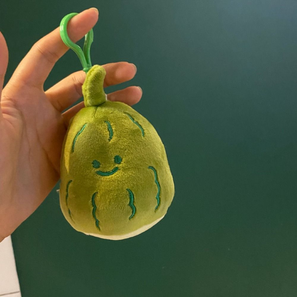 

Small Gift Balsam Pear Key Chain Short Plush Vegetable Plush Key Ring Woman
