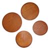 4pcs Wooden Tray Slip Resistant Spill Proof Durable Safe Multifunctional Round Serving Tray for