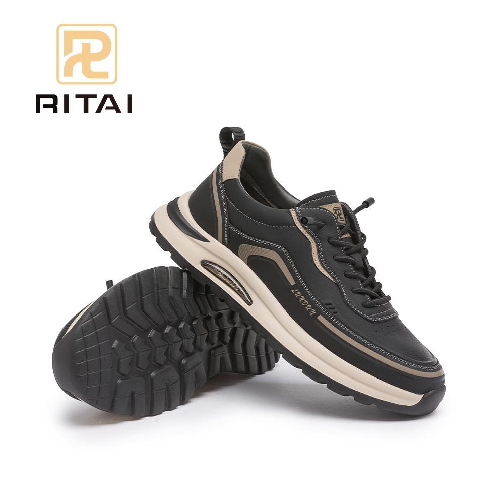 Men Sneakers Thick Sole Round Toe Trainers Retro Non-Slip Breathable Casual Shoes