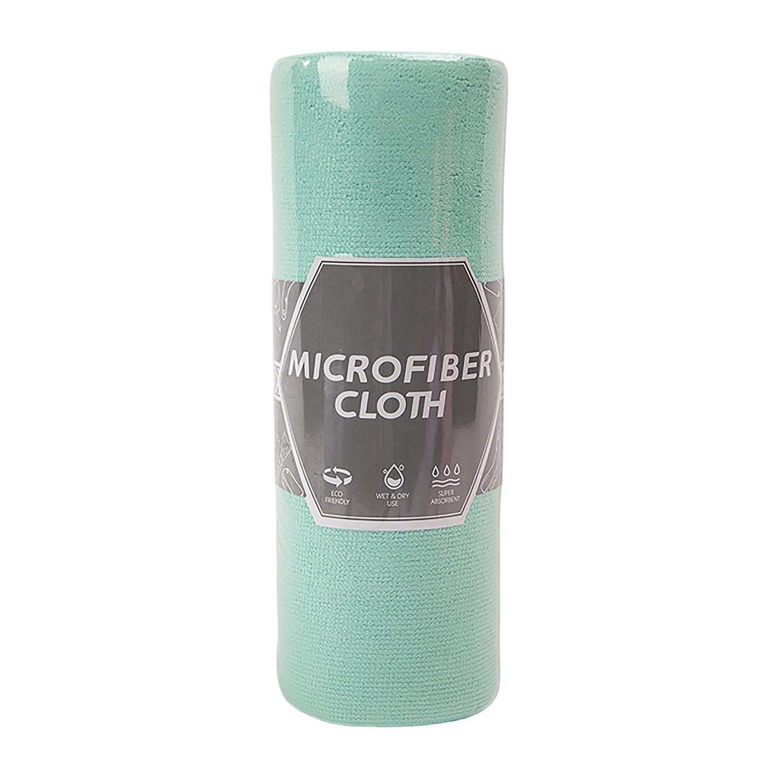 Microfiber Cloth Roll Tearable Kitchen Cleaning Towels Highly Absorbent Easy to Wash Multipurpose Durable Cleaning Rag for Household Use One Size циан