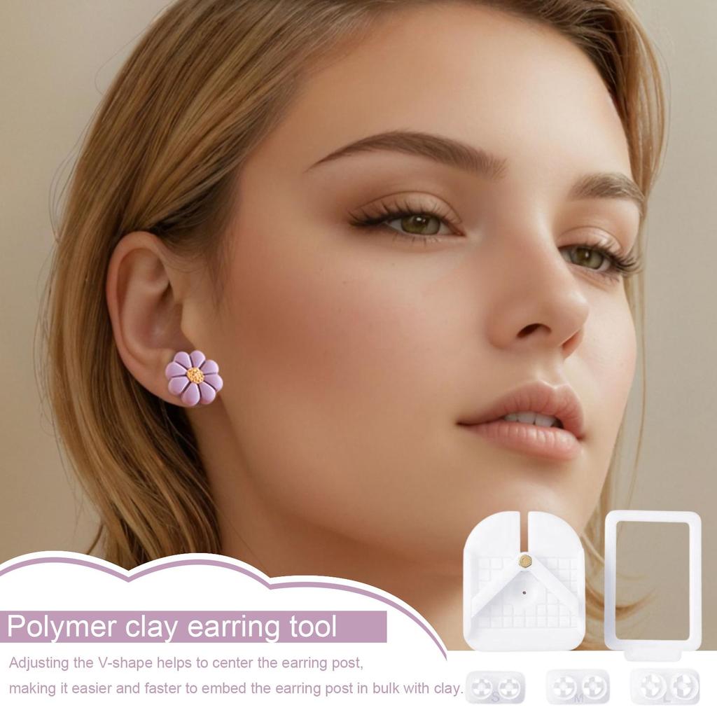 Jewelry Making Clay Earring Tools Position Earrings V-shape Stud Post Embedding Tool Jewelry Sculpting Making Homemade Supplies