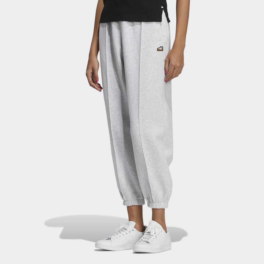 adidas Neo Athletic Drawstring Straight Leg Knit Pants Women Pants Light-Gray HG9025