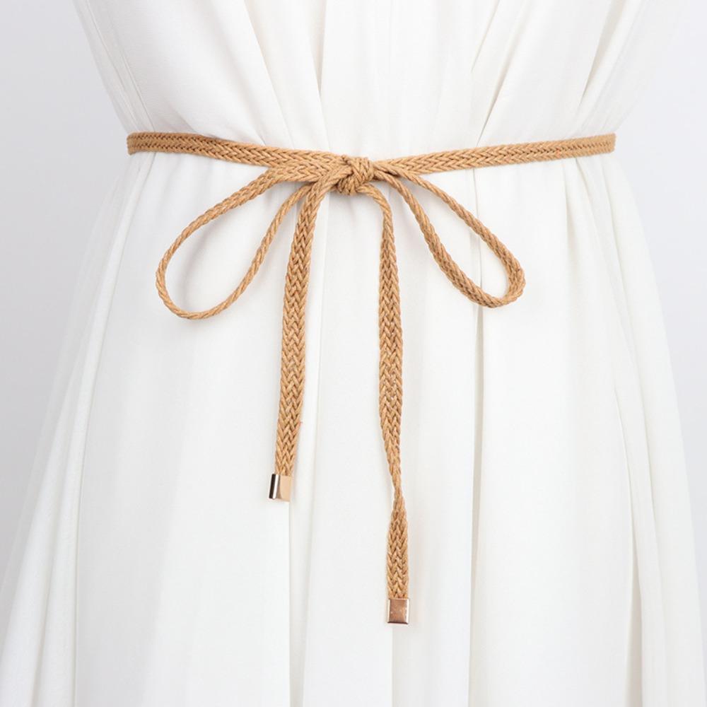 Weave Dress Slim Belt Solid Color Sweater Strap Fashion Waist Closing Decorative  Female