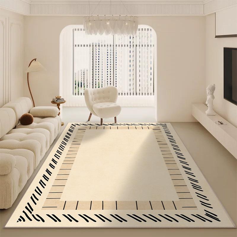 Luxusní minimalistický obývací pokojový koberec krémové barvy velký kusový koberec pro pohovku ložnici domácí dekor