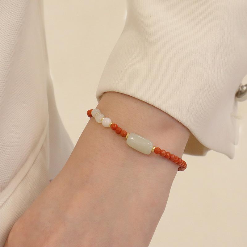 Natural Nanhong Agate Transfer Braceletfashion Women Daily Jewelry Gift