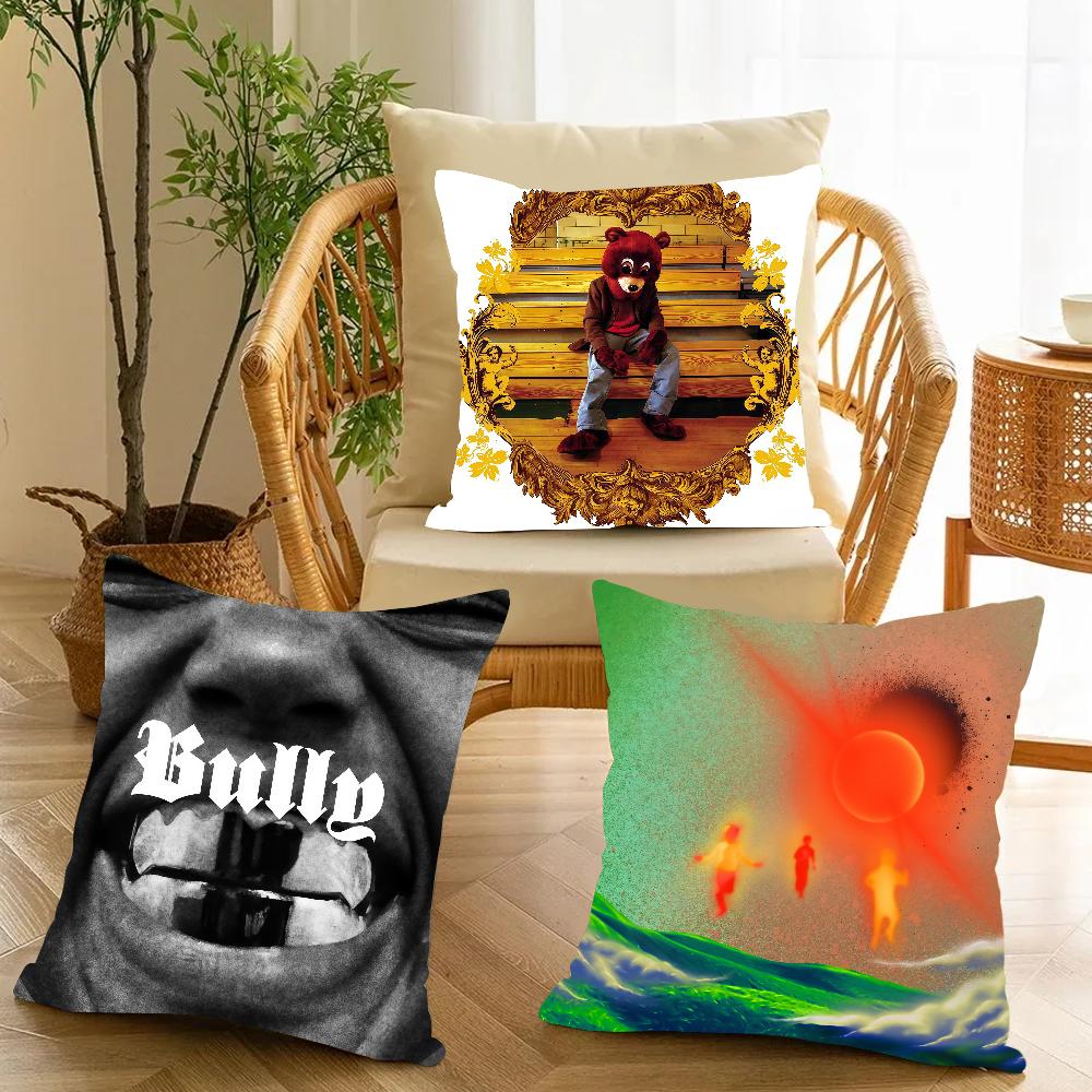 Rap Singer K-kanye W-west Bully Pillow Case Applicable Space For Guest Rooms Interiors Cars Office House Decoration