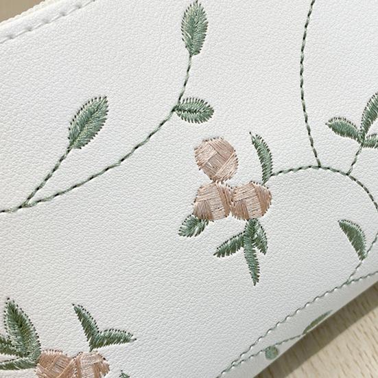 Floral Embroidered Underarm Bag Faux Leather Shoulder Bag Ladies Handbag Shoulder Purse for Party Street Work