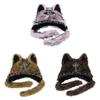 Plush Cat Ears Hat For Winter Warmth With Foldable Design For Punk Style Enthusiasts