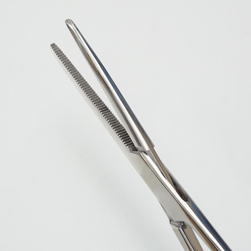 Large Stainless Steel Hemostatic Forceps: Pet Pliers, Needle Holder, Tweezers, Surgical Vessel Clamps - Straight & Curved Tips.