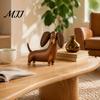 Animal Shaped Collectibles Retro Dachshund Dog Figurine, Cute Puppy Statue, Minimalist Desktop Ornament, Creative Birthday Gifts for Lovers Decorative