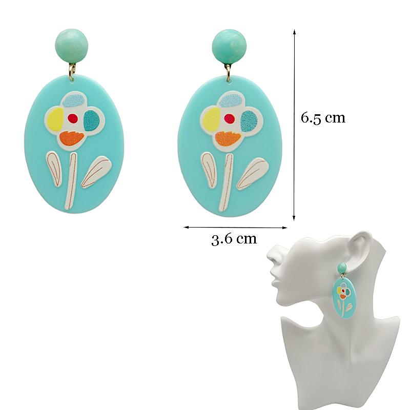 Top Sale Fashion Colourful Dangle Earrings for Women Accessories Stud Earring Pendientes New In Resin Earings