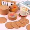 24 Stück Korkuntersetzer, rund, rutschfest, hitzebeständig, saugfähig und wiederverwendbar, Kaffeetassenunterlagen, DIY-Untersetzer für Hochzeiten