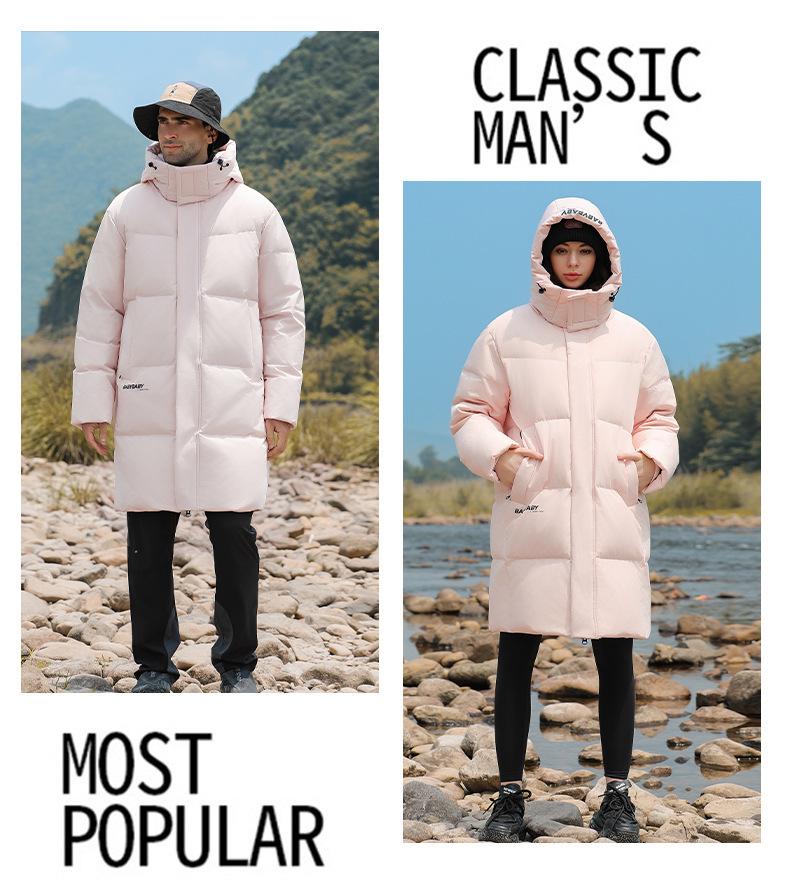 Stylish Mid-length Winter Down Jacket: Warm, Slimming Coat for Couples