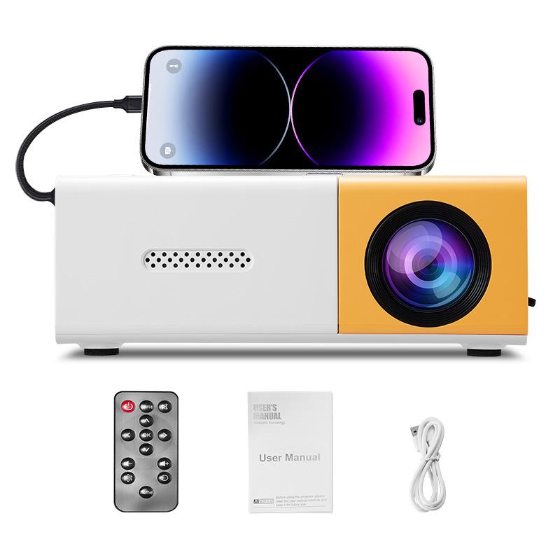 Full HD 1080p Destekli Taşınabilir Mini Projektör - Uzaktan Kumanda, USB ile Çalışır, Akıllı Telefonlar ve USB Cihazları için İdeal
