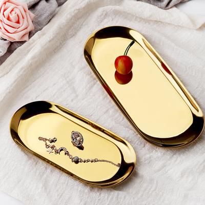 Nordischer Stil Gold Speiseteller Edelstahl Dessertteller Nuss Obst Kuchen Tablett
