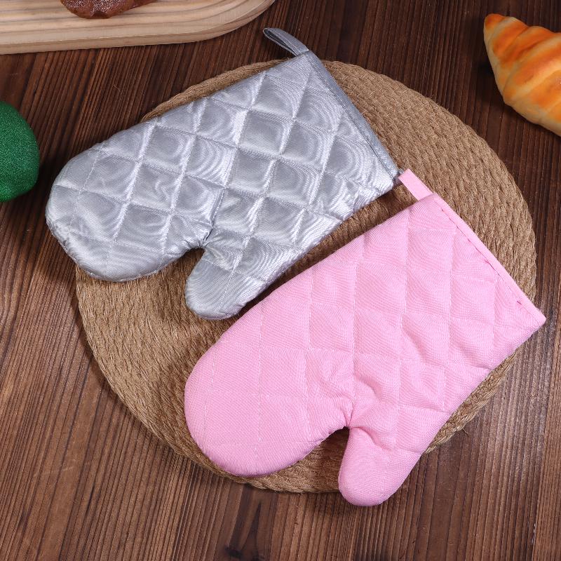 סט אחד כפפות תנור כפפות מיקרוגל כפפות עמידות לטמפרטורה גבוהה כפפות פוליאסטר כלי אפייה למטבח