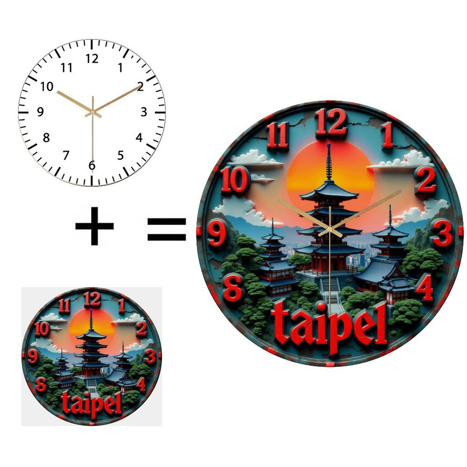 30x30cm Round Glass Wall Clock that is an Essential for a Well-Appointed Room (White,12 in(30.48cm)) белый
