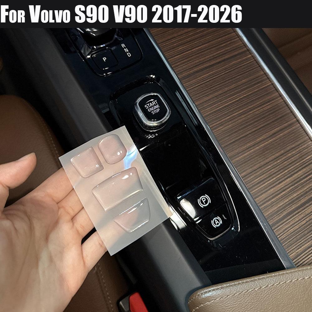Car Gear Button Glue Sticker For Volvo XC60 XC90 S90 V90 S60 V60 Interior Decor Central Control Gear Glue Drop Button Sticker
