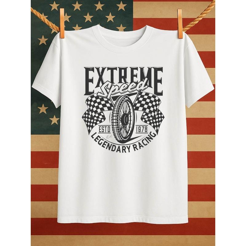 

European sizes Extreme Speed Racing T Shirts Print for Men Elegant Cheap Local Warehouse White Refreshing and Lightweight, Perfect for Summer Sports S белый