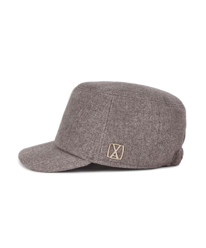Bajal Va Square Studded Wool Bellboy Cap Brown