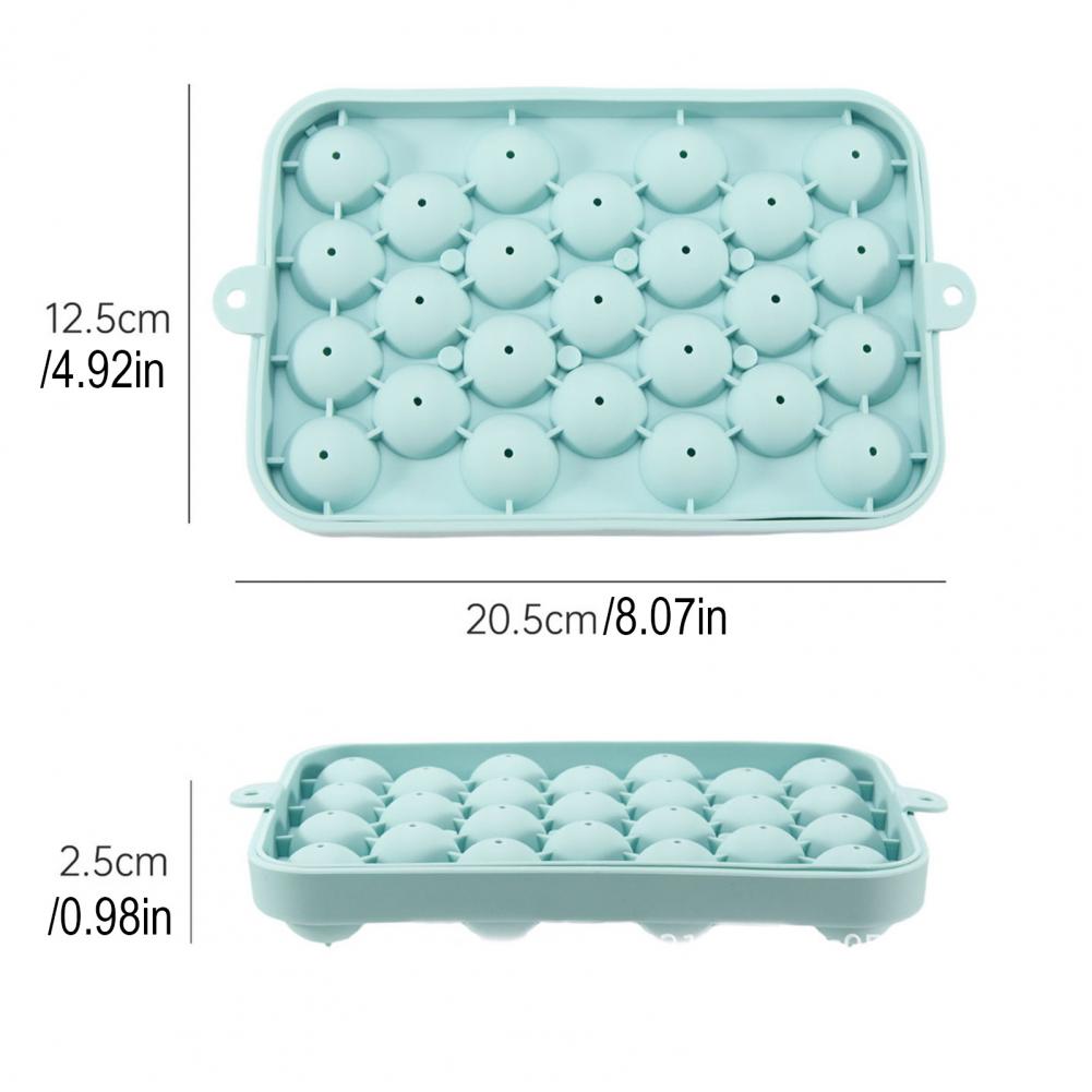 Soft Bottom Ice Mold Sphere Silicone Ice Cube Tray with Lid Easy-release Round Ball Mold for Whiskey Cocktails