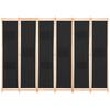 6 Panel Room Divider Black 240 X 170 X 4 Cm Fabric