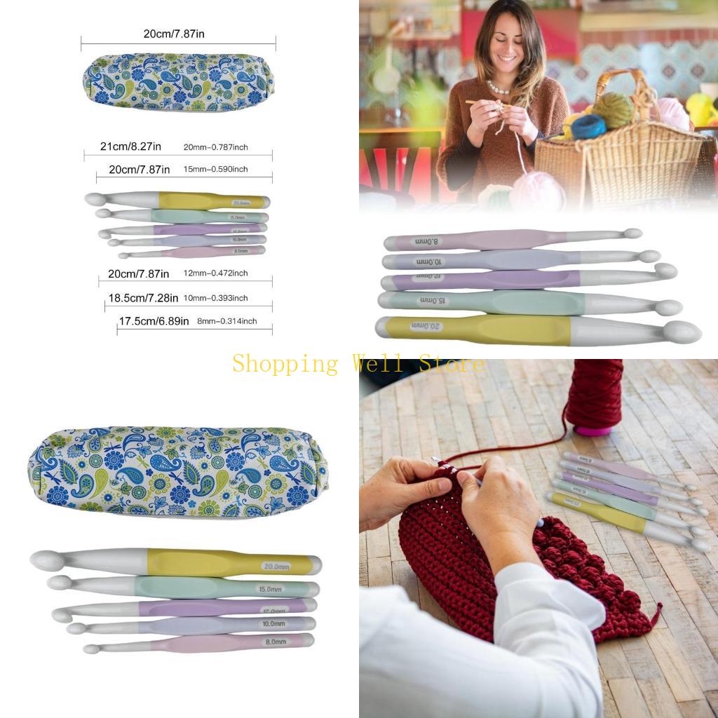 KX4B 8mm-20mm Ergonomic Crochet Needle Soft Handle Crochet Hook for Beginner China Mainland
