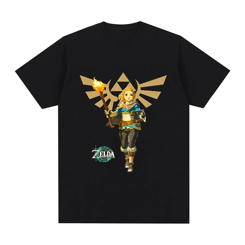 

Streetwear Game Tears of The Kingdom 100% Cotton T-shirt Graphic Print Tees Fashion Women Men Casual O-Neck Adult Tops Summer XS чёрный