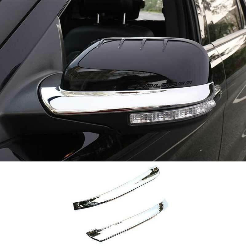 Chrome Exterior Rear View Mirror Strip Trim 2PCS Fit For Ford Explorer 2011-2019