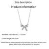 FTCY Exquisite Copper Inlaid Zirconia Bow Pendant Necklace For Women Fashion Simple  Stainless Steel Clavicle Chain Jewelry Gift