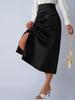 European & American Women's Satin Midi Skirt - Autumn Pleated, Slit Fishtail, Hip-Hugging Design with Zipper