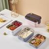 Korean-Style Stainless Steel Insulated Bento Box, Double-Layer with Two Compartments - Perfect for Student Meal Prep and Weight Loss.