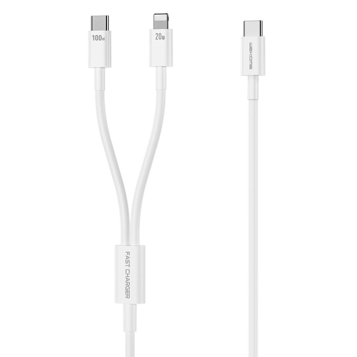 

WEKOME WDC-176 Origin Series Type-C to Type-C+IP Data Cable 100W Fast Charging Cord A
