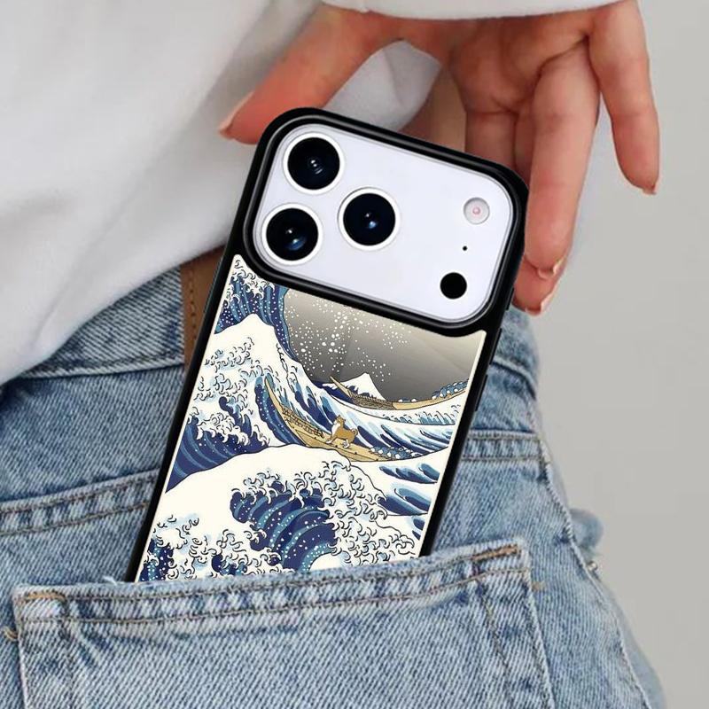 Blue Wave Japan Sea Surf Phone Case for iPhone 16e 15 14 13 12 17 Pro Max Plus Air 17pro Cover Coque