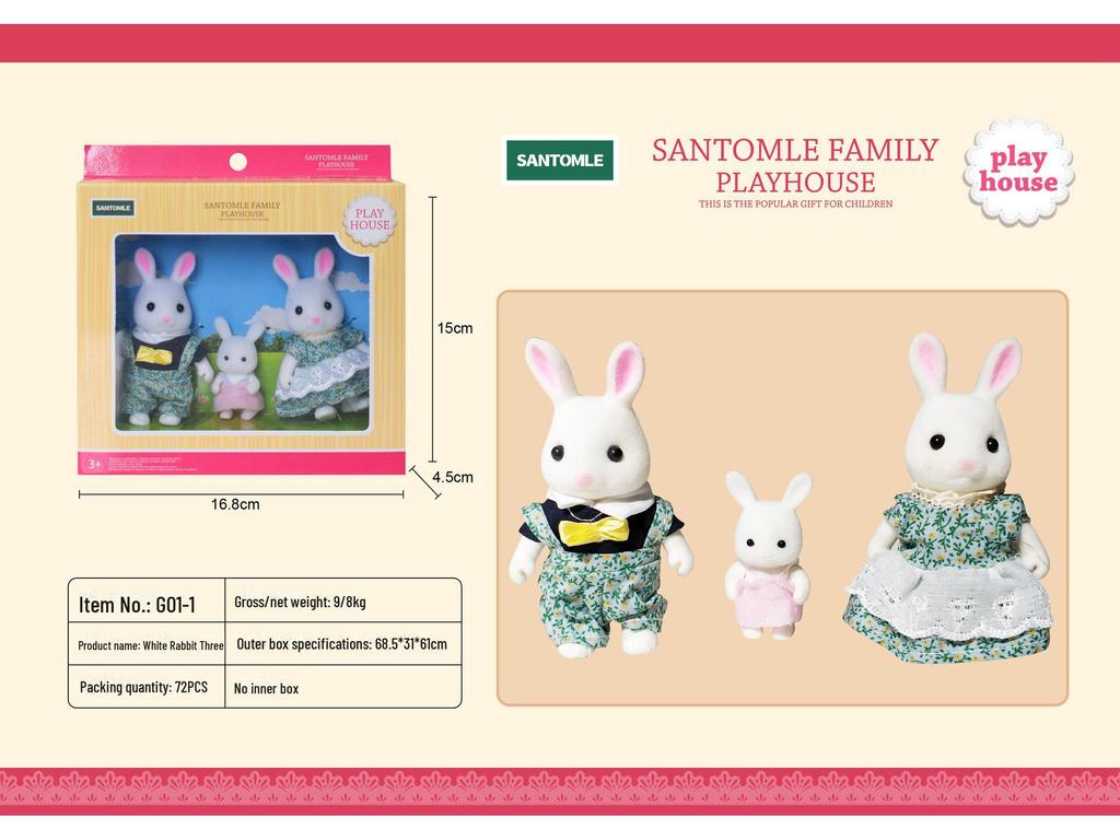 Senbel Mini Rabbit Doll Clothes Accessories for Children's Play House Set