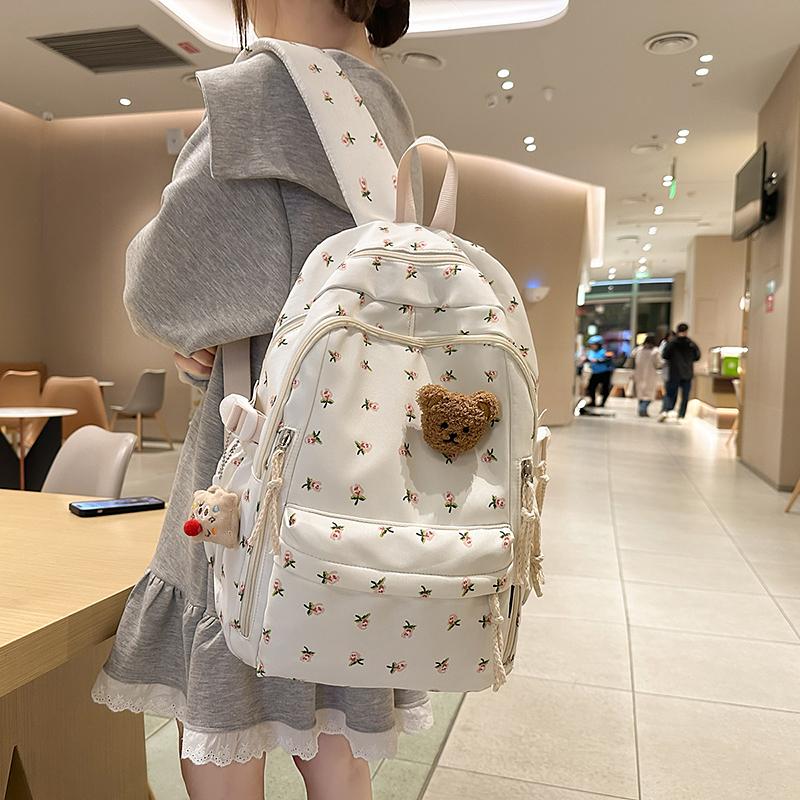 Printed School Bag Women's College Style Backpack Travel Backpack
