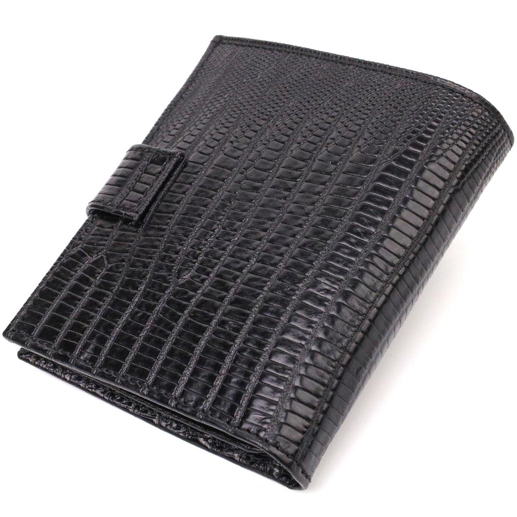 Textured Men's Wallet Made of Genuine Leather with Embossed CANPELLINI 21745 Black