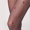 1 Pair Women's  Love Heart Pattern Sheer Tights-Hollow Out High Waist Mesh Pantyhose, Fashion-Forward Design for Valentine's Day