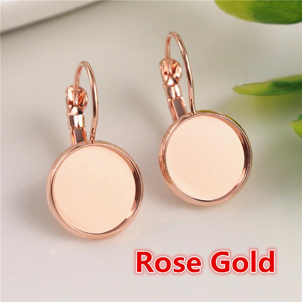 8-20mm 10pcs Classic Colors Plated French Lever Back Earrings Base,Fit 8-20mm Glass cabochons Earring Blank Supplies for Jewelry