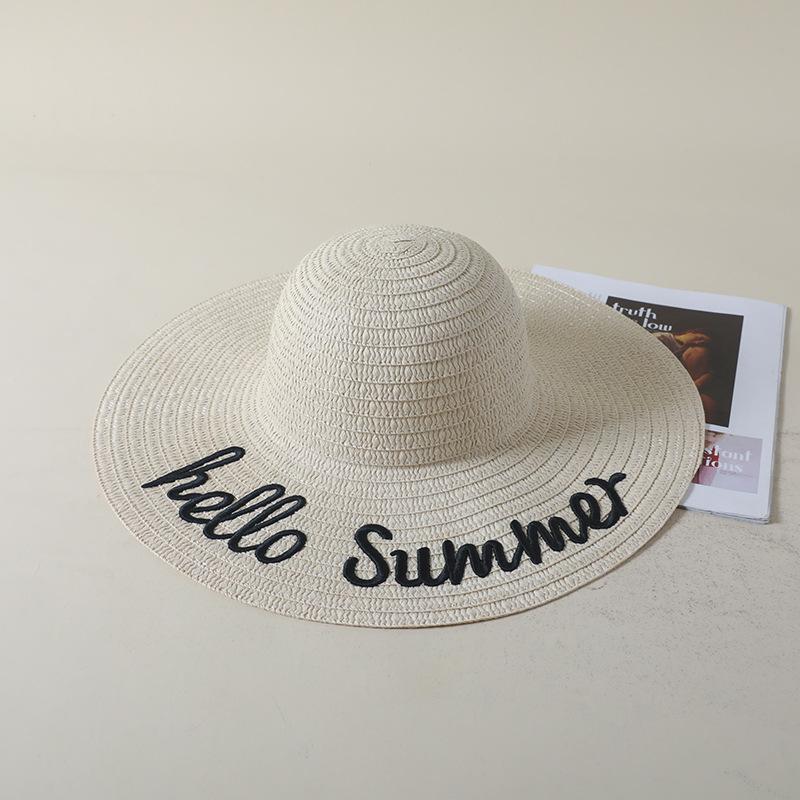 Summer sun hat, seaside travel wide debate women's big edge hat, simple foldable beach hat