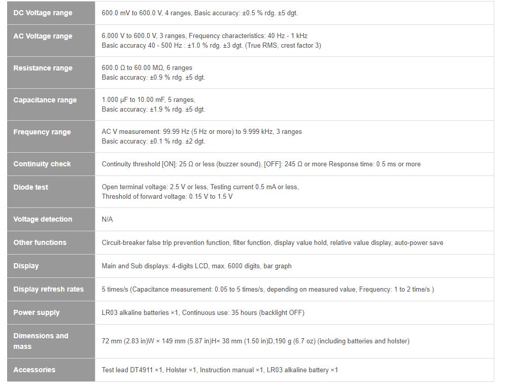 HIOKI Digital Multimeter DT4224 Tester DMM Made In Japan (Slim Model)