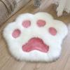 Plush Cat Paw Rug Fluffy Cute Kitten Paw Shape Floor Mat Cozy Furry Anti-Slip Bedroom Rug for Living Room Nursery Playroom Decor