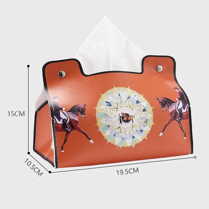 PU-Leder Taschentuchbox Europäischer Retro-Stil Wasserdichter Serviettenhalter Badezimmer Auto Wohnzimmer Couchtisch Universelle Aufbewahrungsbox
