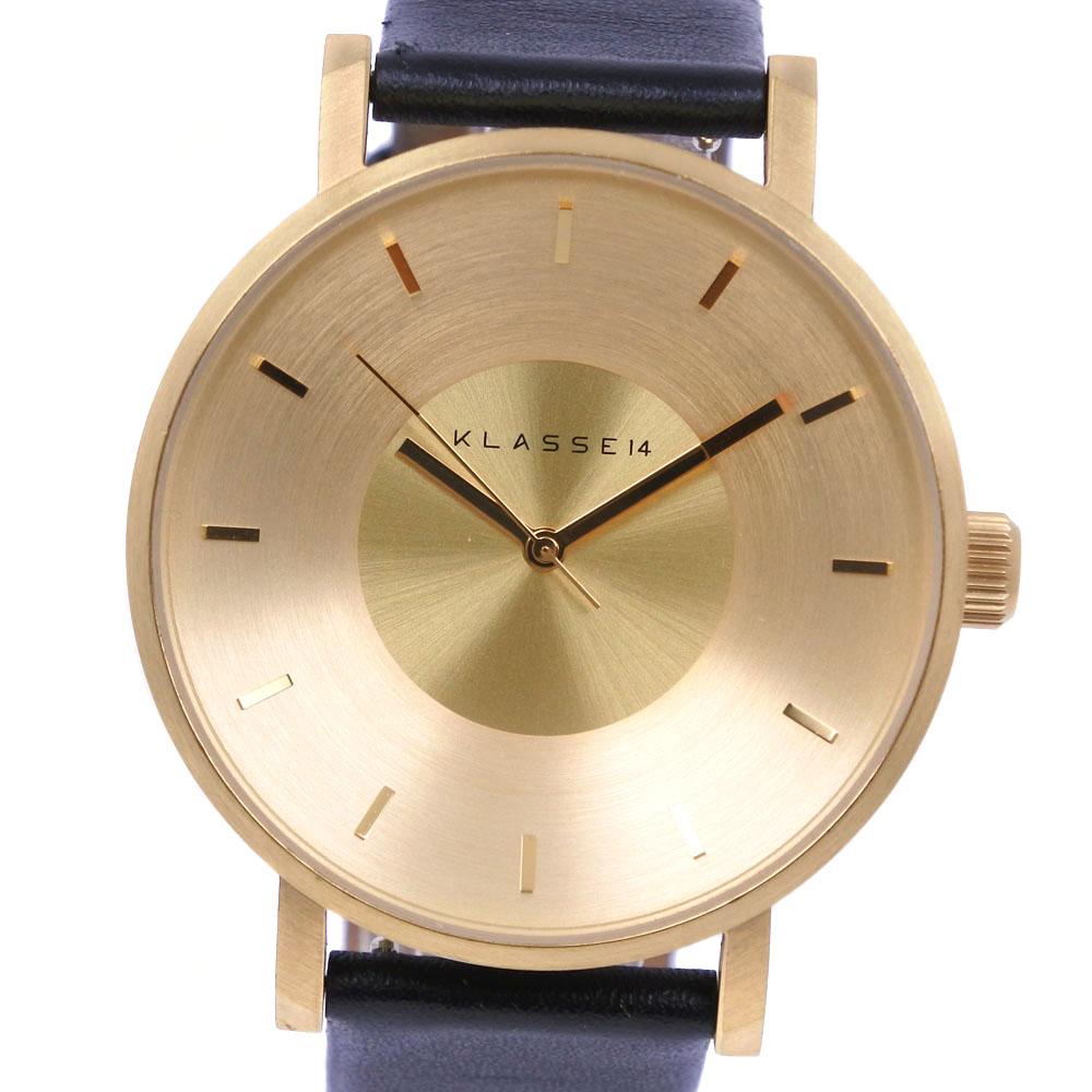 

KLASSE14 Villare Watches gold/black goldDial Stainless Steel/leather Quartz Analog display unisex Used
