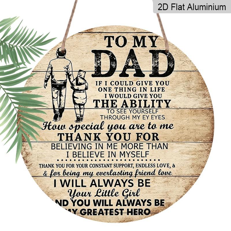 

2D Flat Father s Day Themed Aluminum Decorative Signs and Plaques in Various Sizes. The Heartwarming Father-daughter Silhouette Design Makes Them 7.87×7.87inch