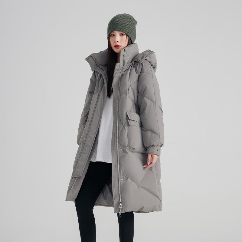 Down jacket women's long new winter women's duck down warm jacket