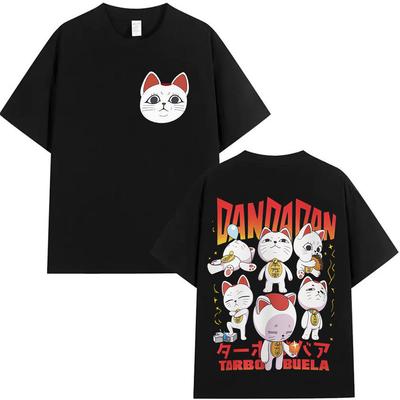 Anime Dandadan Print T-shirts Japanse Turbo Oma Manga Mode Oversized T-shirts Vintage Hoge Kwaliteit Katoenen T-shirts Streetwear