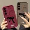Black Bow TPU Case For Samsung Galaxy A57 A37 A17 A56 A36 A16 A15 A55 A54 S25 Edge S26 S24 S23 Ultra S22 Plus S24 FE Phone Cover