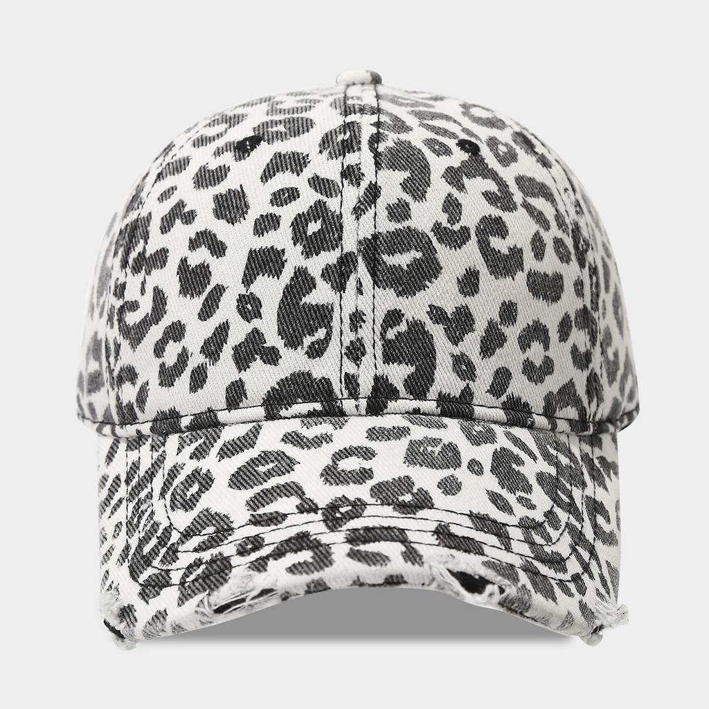 Leopard Print Baseball Cap Y2K Baddie Style Unisex Hat for Women and Men Adjustable Curved Brim Retro Street Fashion Cap